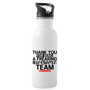 Thank You For Being A Freaking Awesome Team 2 - Water bottle with straw - white - Right