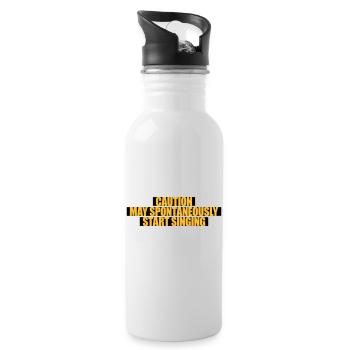 may spontaneously start singing - Trinkflasche mit integriertem Trinkhalm - Weiß - Rechts