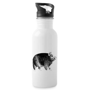 pig sweet pig pigs animal animals 7 - Water bottle with straw - white - Right