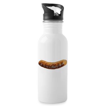 Bratwurst - Trinkflasche mit integriertem Trinkhalm - Weiß - Rechts