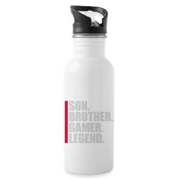 son brother gamer legend - Trinkflasche mit integriertem Trinkhalm - Weiß - Rechts