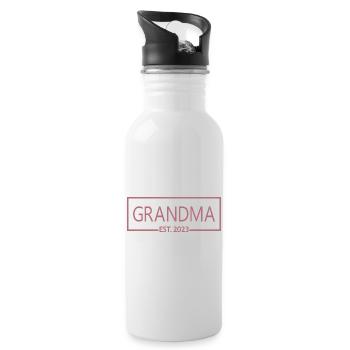 Grandma Est. 2023, Grandma To Be, Pregnancy Reveal - Water bottle with straw - white - Right