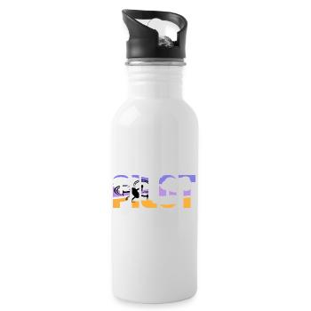 PILOT - Trinkflasche mit integriertem Trinkhalm - Weiß - Rechts