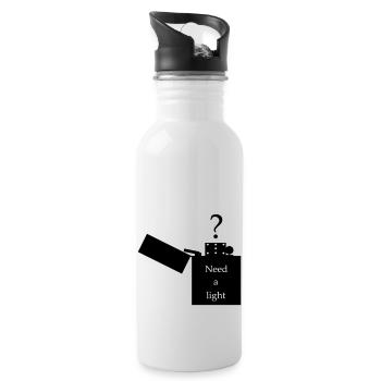 Plus léger - image avec lettrage - Gourde avec paille intégrée - blanc - Droite