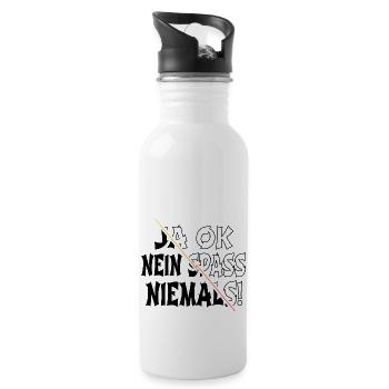 weihnachten lieben lustiger spruch - Trinkflasche mit integriertem Trinkhalm - Weiß - Rechts