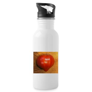 tomate - Gourde avec paille intégrée - blanc - Droite