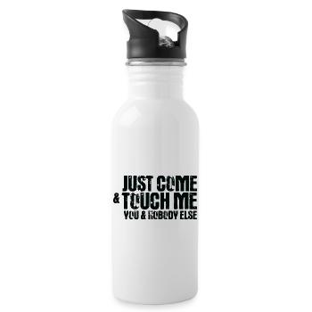 Techno dance music just come touch me gift - Water bottle with straw - white - Right