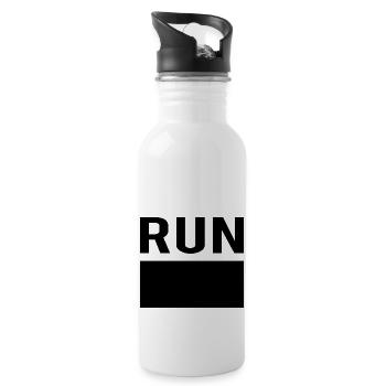 Marathon Triathlon Running joggen Biking Radfahren - Trinkflasche mit integriertem Trinkhalm - Weiß - Rechts