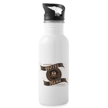 Hotel Mama - Muttertag - Lustiges Shirt - Trinkflasche mit integriertem Trinkhalm - Weiß - Rechts