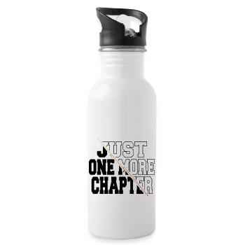 book worm present green readers fun present idea - Trinkflasche mit integriertem Trinkhalm - Weiß - Rechts