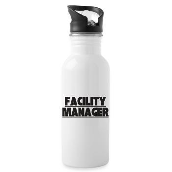 Facility Manager Haustechniker Hausmeister - Trinkflasche mit integriertem Trinkhalm - Weiß - Rechts