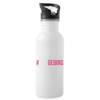 Erzgebirge Vergiss deine Heimat nicht - Trinkflasche mit integriertem Trinkhalm - Weiß - Rechts
