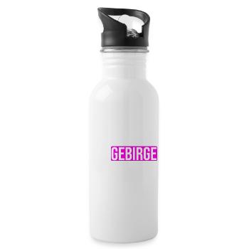 Erzgebirge Bergbau Logo - Trinkflasche mit integriertem Trinkhalm - Weiß - Rechts