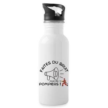 Faites du bruit pour les pompiers - Les héros de.. - Gourde avec paille intégrée - blanc - Droite