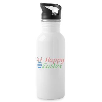 Happy Easter - Gourde avec paille intégrée - blanc - Droite