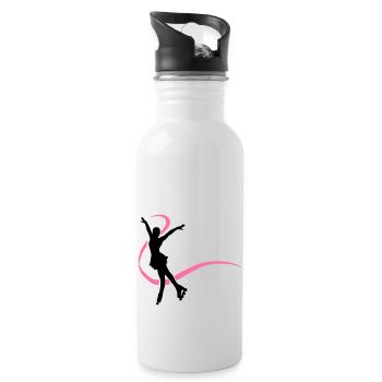 Silhouette patineuse inline - Gourde avec paille intégrée - blanc - Droite