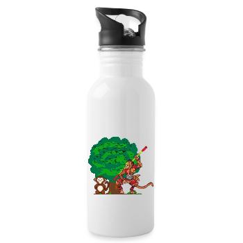 Wukong der Affe - Trinkflasche mit integriertem Trinkhalm - Weiß - Rechts