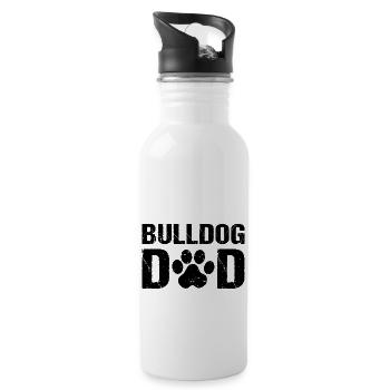 Bulldog Dad Bulldogs - Water bottle with straw - white - Right