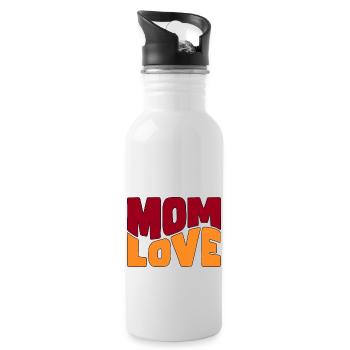 Design Mom Love - Gourde avec paille intégrée - blanc - Droite