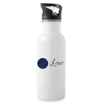 Sternzeichen Löwe Tierkreiszeichen Astrologie - Trinkflasche mit integriertem Trinkhalm - Weiß - Rechts