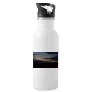 Sunset Produkte - Trinkflasche mit integriertem Trinkhalm - Weiß - Rechts