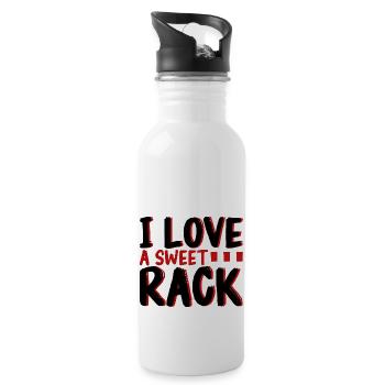 I Love A Sweet Rack 2 - Water bottle with straw - white - Right