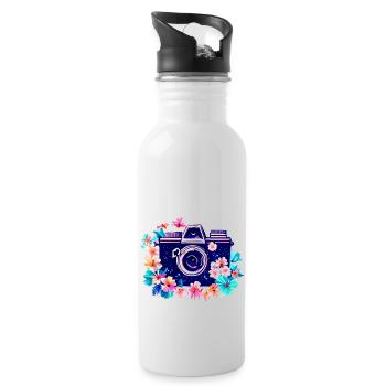Photographer Camera Funny Photographing Photographer - Water bottle with straw - white - Right
