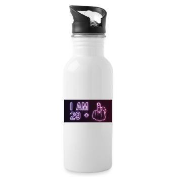 30. Geburtstag - Trinkflasche mit integriertem Trinkhalm - Weiß - Rechts