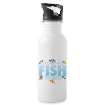 Just One More Fish I Promise Fish Keeping Aquarium - Water bottle with straw - white - Right
