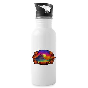 Spring mountains - Water bottle with straw - white - Right