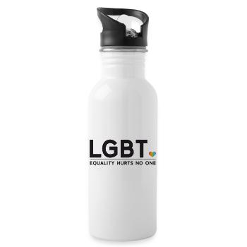 Pride Month - Equality Hurts No One - Water bottle with straw - white - Right