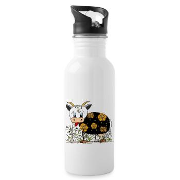 Cow - Water bottle with straw - white - Right