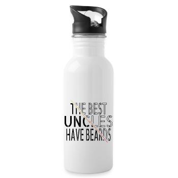funny quote happy beard birthday present idea - Trinkflasche mit integriertem Trinkhalm - Weiß - Rechts