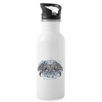 Cthulhu ink - Water bottle with straw - white - Right