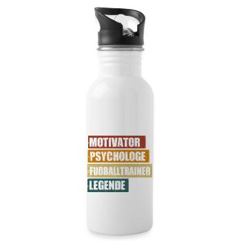 Lustiger Fußballtrainer Spruch für Fußball Coaches - Trinkflasche mit integriertem Trinkhalm - Weiß - Rechts