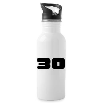 30. 30 YEARS. 30TH ANNIVERSARY. BIRTHDAY 30 YEARS. - Water bottle with straw - white - Right