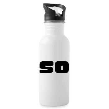 50. 50 JAHRE. 50-JÄHRIGES JUBILÄUM. GEBURTSTAG 50 JAHRE. - Trinkflasche mit integriertem Trinkhalm - Weiß - Rechts
