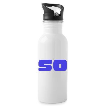 50. 50 JAHRE. 50-JÄHRIGES JUBILÄUM. GEBURTSTAG 50 JAHRE. - Trinkflasche mit integriertem Trinkhalm - Weiß - Rechts