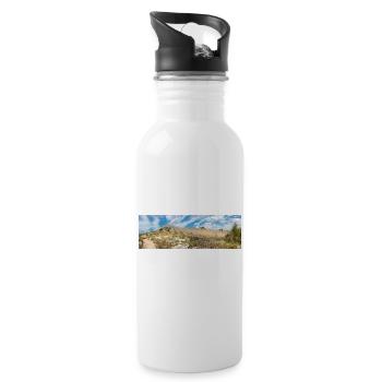 The Wall of Oštrica (Bedem Grebastica) Croatia - Water bottle with straw - white - Right
