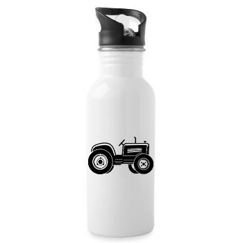 Traktor - Trinkflasche mit integriertem Trinkhalm - Weiß - Rechts