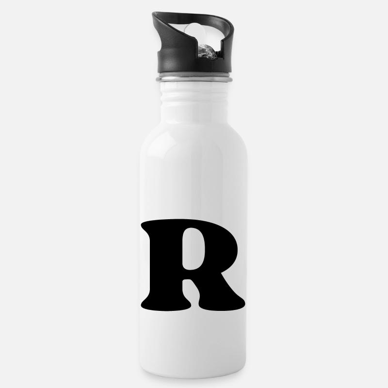 Lettre r - Gourde avec paille intégrée - blanc