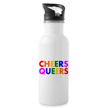 Cheers queers - Water bottle with straw - white - Right