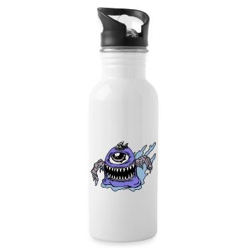 Monster - Trinkflasche mit integriertem Trinkhalm - Weiß - Rechts