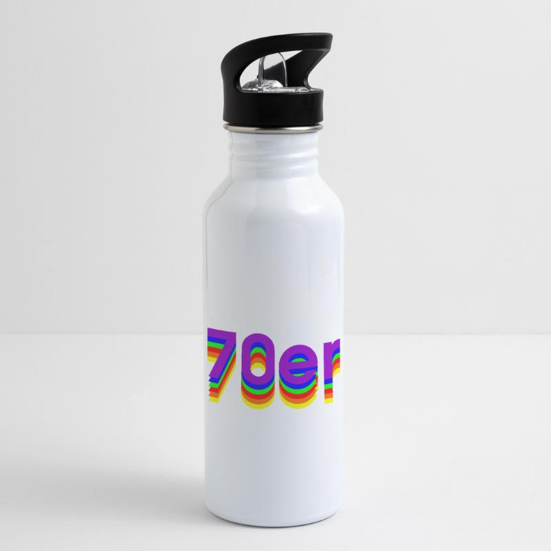 70s Water bottle with straw