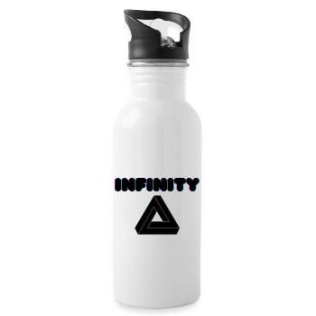 'Infinity' Unendlichkeit - Trinkflasche mit integriertem Trinkhalm - Weiß - Rechts
