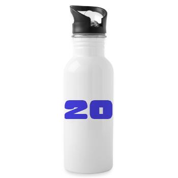 20. 20 YEARS. 20th ANNIVERSARY. 20TH ANNIVERSARY. - Water bottle with straw - white - Right
