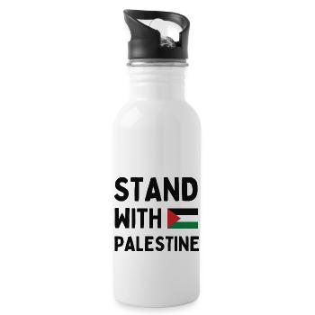 Stand With Palestine - Gourde avec paille intégrée - blanc - Droite
