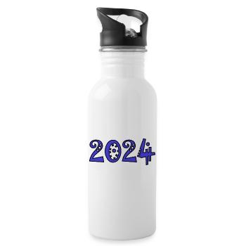 2024. CHRISTMAS. YEAR. ANNIVERSARY. RETIREMENT. DAD - Water bottle with straw - white - Right