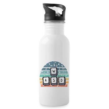 WASD Retro - Trinkflasche mit integriertem Trinkhalm - Weiß - Rechts