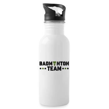 Badminton Team - Trinkflasche mit integriertem Trinkhalm - Weiß - Rechts